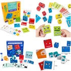 Деревянный кубик Монтессори с геометрическими фигурами, меняющий лицо, развивающая игрушка для детей