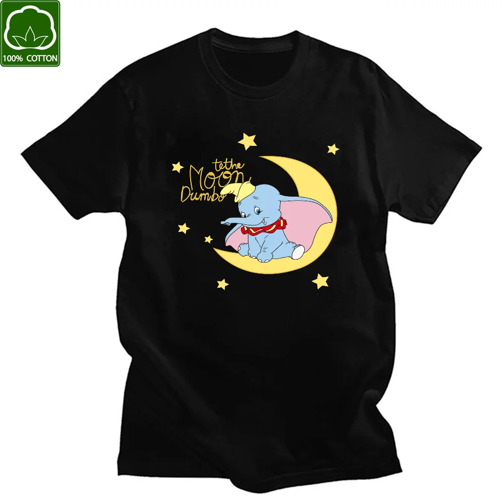 Camiseta Unisex de elefante azul de dibujos animados, Camiseta de algodón de manga corta, Camiseta con estampado de Hip Hop para mujer, Tops informales con estampado Harajuku 2021