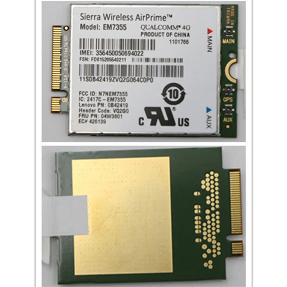 Для Thinkpad X240 X240S T440 T440S T440P L440 L540 W540 EM7355 Sierra Wireless LTE 4G WWAN Gobi5000 FRU 04W3801
