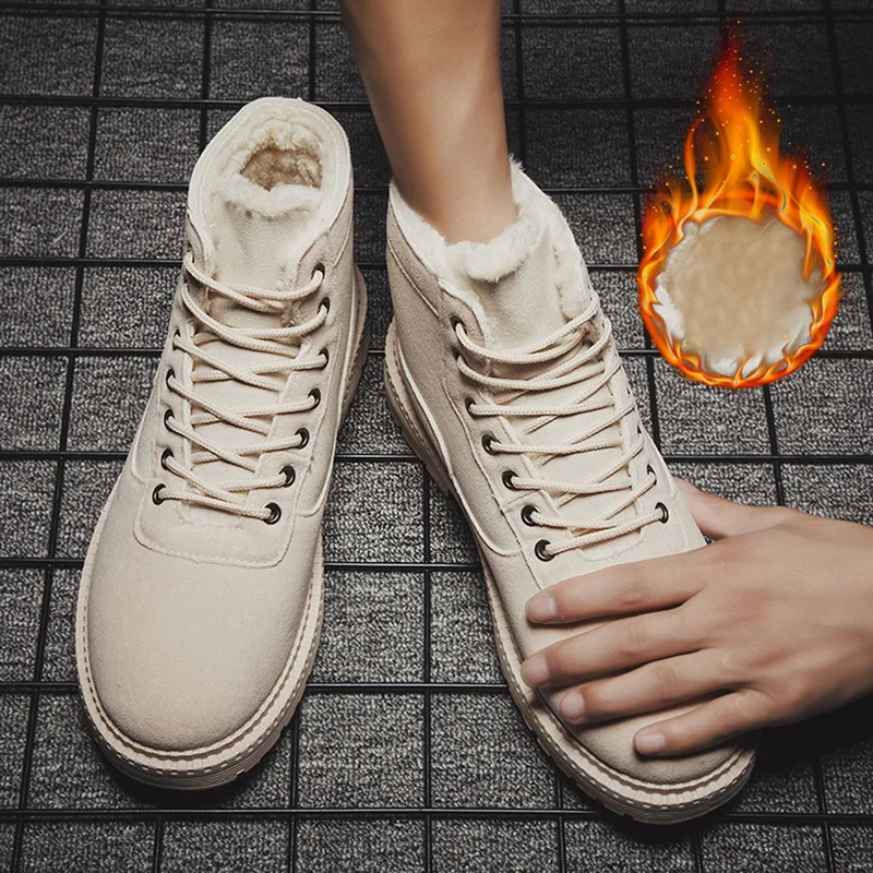 Плюшевая зимняя мужская обувь коллекция 2019 года зимние ботинки для пеших