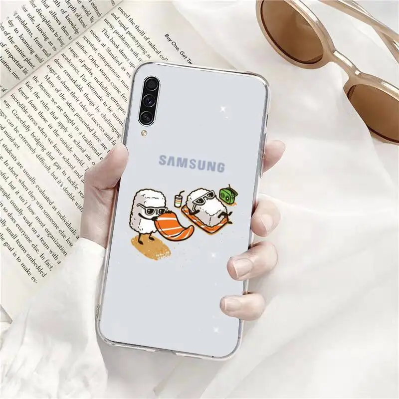 

Funny cute cartoon sushi Phone Cases Transparent for Samsung A71 S9 10 20 HUAWEI p30 40 honor 10i 8x xiaomi note 8 Pro 10t 11