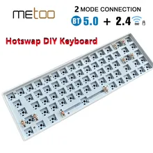 METOO TESTER  DIY Keyboard  68Keys Hotswap keyboard Customized Kit TWO Mode bluetooth 2.4Ghz Mute Cotton Compatiable With 3/5
