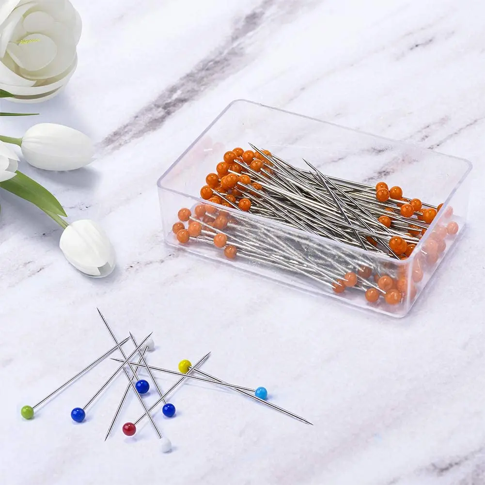 100 шт./корт. 38 мм стеклянные круглые шпильки швейные прямые для ткани Dressmaker сделай