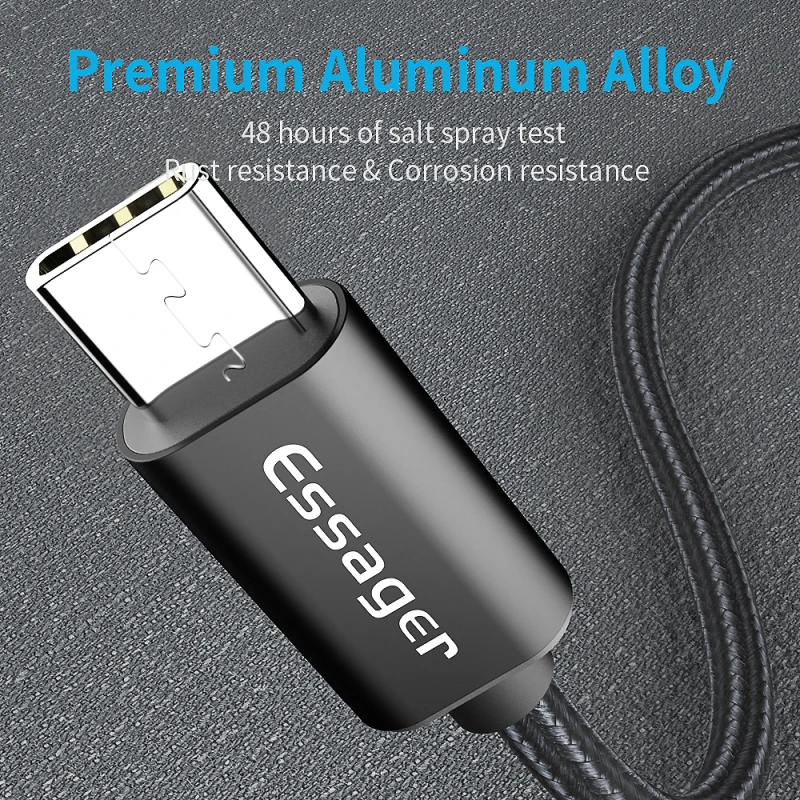 Essager светодиодный кабель usb type C 3 м кабель для быстрой зарядки кабель usbc для Xiaomi K20 samsung Oneplus 7 Pro мобильный телефон USB-C зарядное устройство