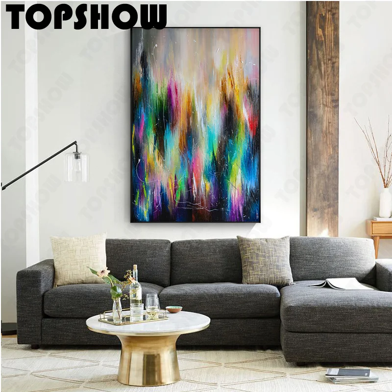 

Большая оригинальная картина маслом Призрачного города ручная роспись абстрактная картина маслом Ручная работа картина маслом для дома го...