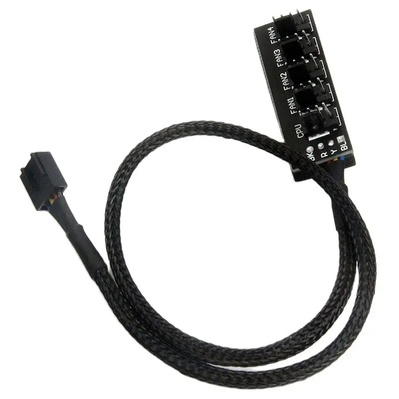 

PWM 4 PIN cpu Splitter cable from motherboard PWM Extention panel 1-5 with sticker paste on the case wall