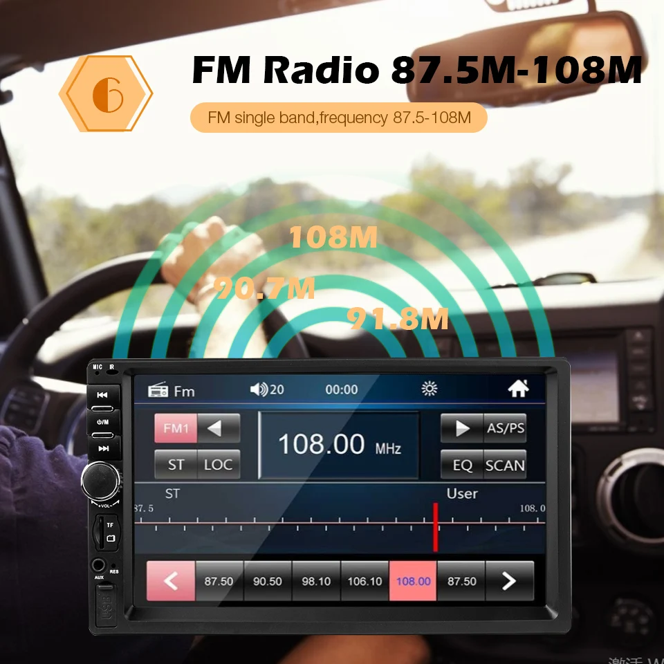 2 автомобиль радио один Din 7 &quotсенсорный экран HD зеркало соединение