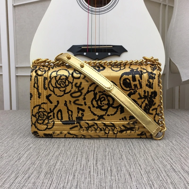 

Высококачественная, ультра-роскошная, позолоченная Ограниченная серия, сумка из воловьей кожи с граффити, сумка, кросс-боди, сумка через пле...