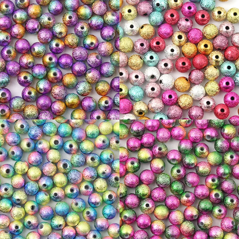 Смешанные/Золотые/радужные акриловые круглые шариковые разделительные бусины