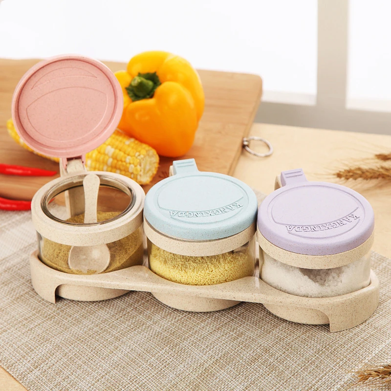 1 набор пшеничной соломы многофункциональная стеклянная банка для приправ