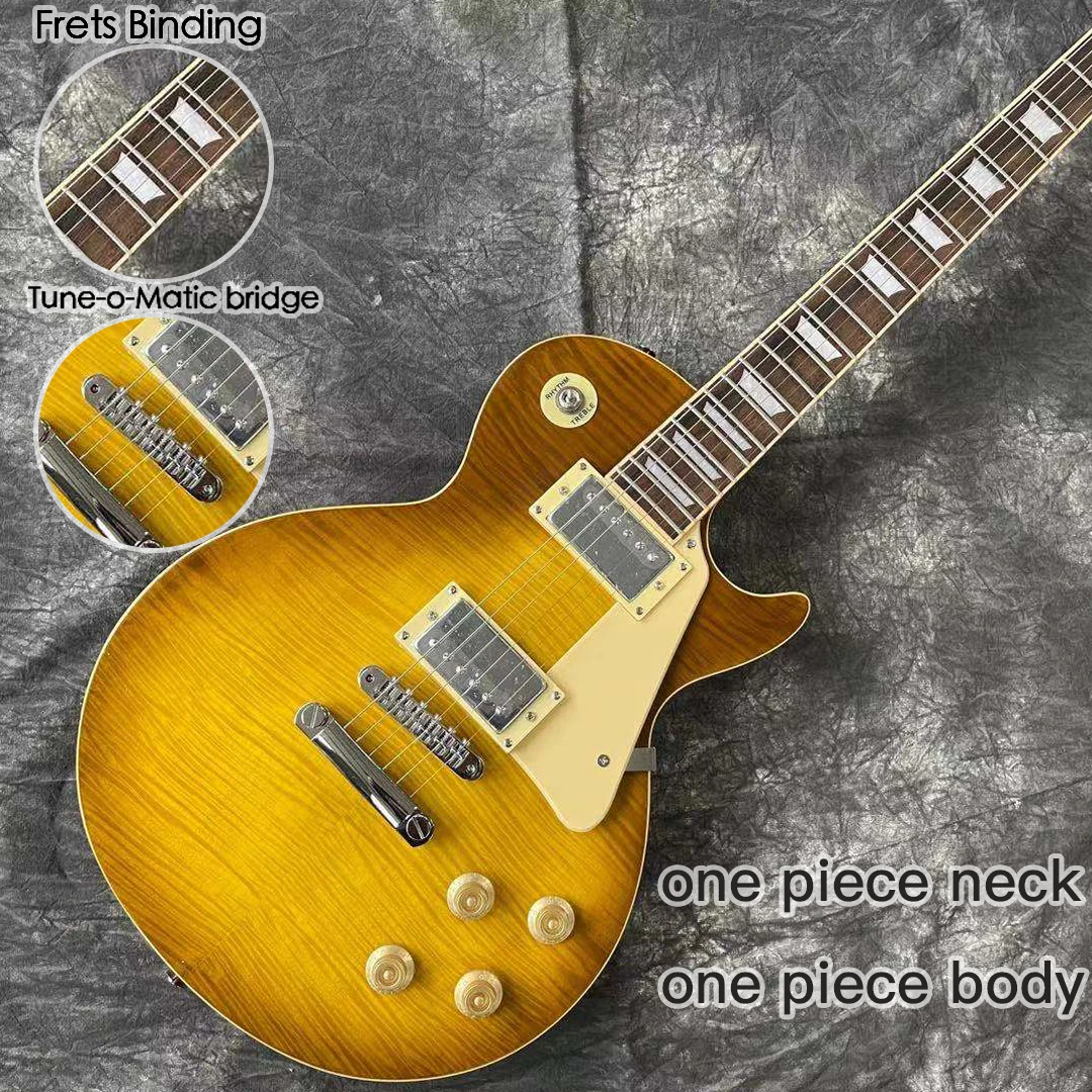 Цельный шейный цельный корпус под заказ стандартная электрическая гитара. Мост