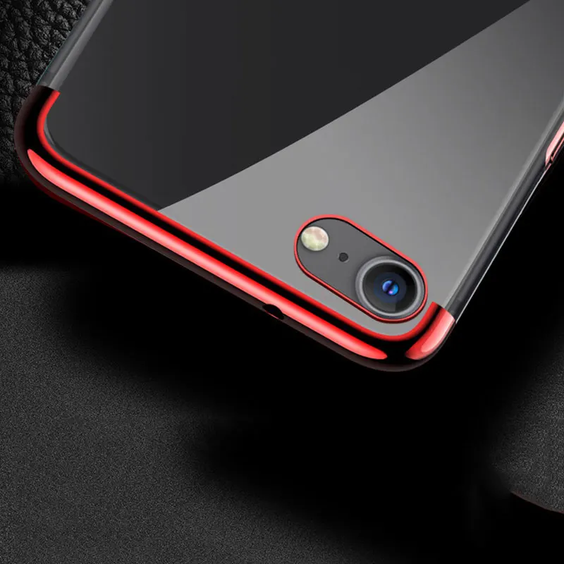 Чехол для iPhone SE 2020 2 роскошный Прозрачный бампер из ТПУ с силиконовым покрытием
