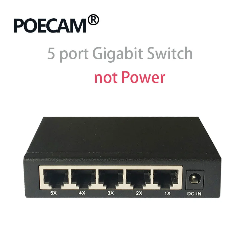 Сетевые коммутаторы завод США ЕС вилка ноутбук 5 портов Gigabit Ethernet коммутатор Самый дешевый 5 портов s коммутатор 10/100/1000 - Color: matel no power