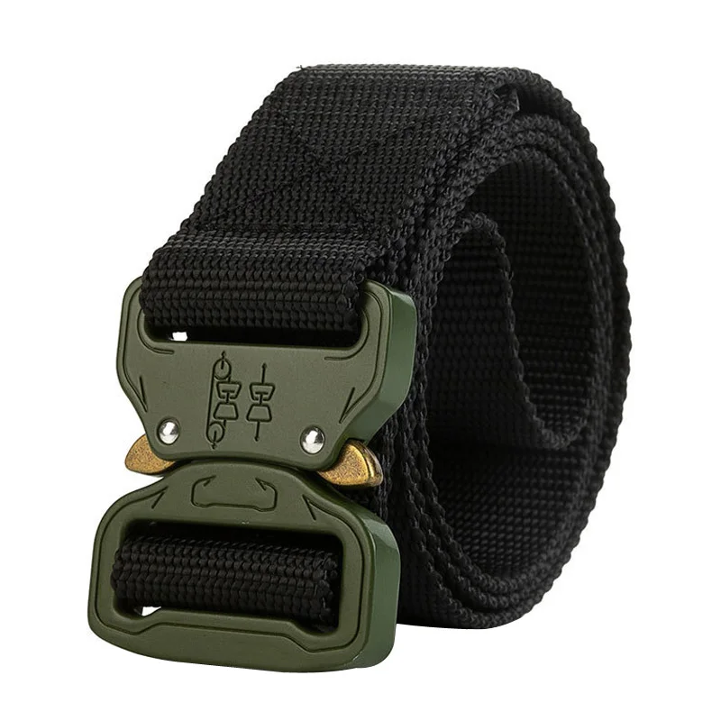 New Men belt Solid Color Nylon Imsert Buckle Men belt Outdoor weaving multifunctional tactical sports youth student belt