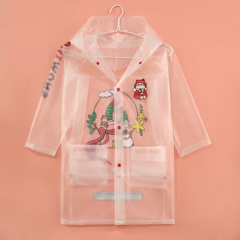 

Transparent Kids Rain Poncho Waterproof Wet Weather Gear Raincoat Fashion Reusable Impermeable Veste Pluie Kids Raincoat EB50YY