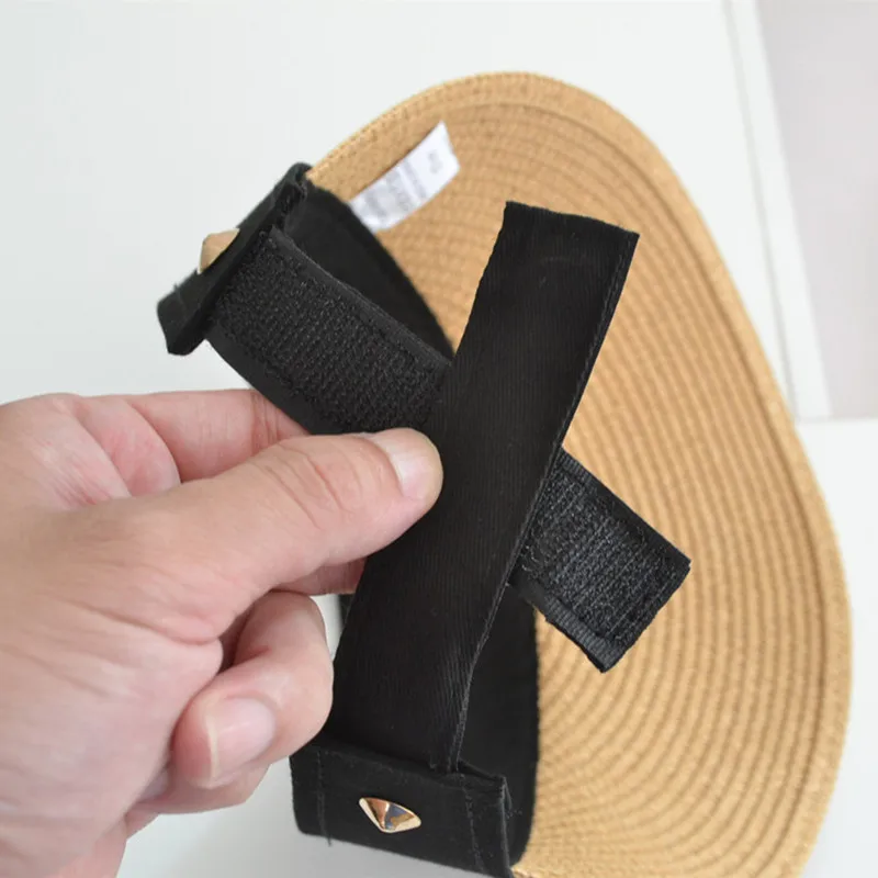 

New Simple Summer Straw Sun Hat Women Pearl Backable Sun Visor Hat With Big Heads Wide Brim UV Protection Female Cap