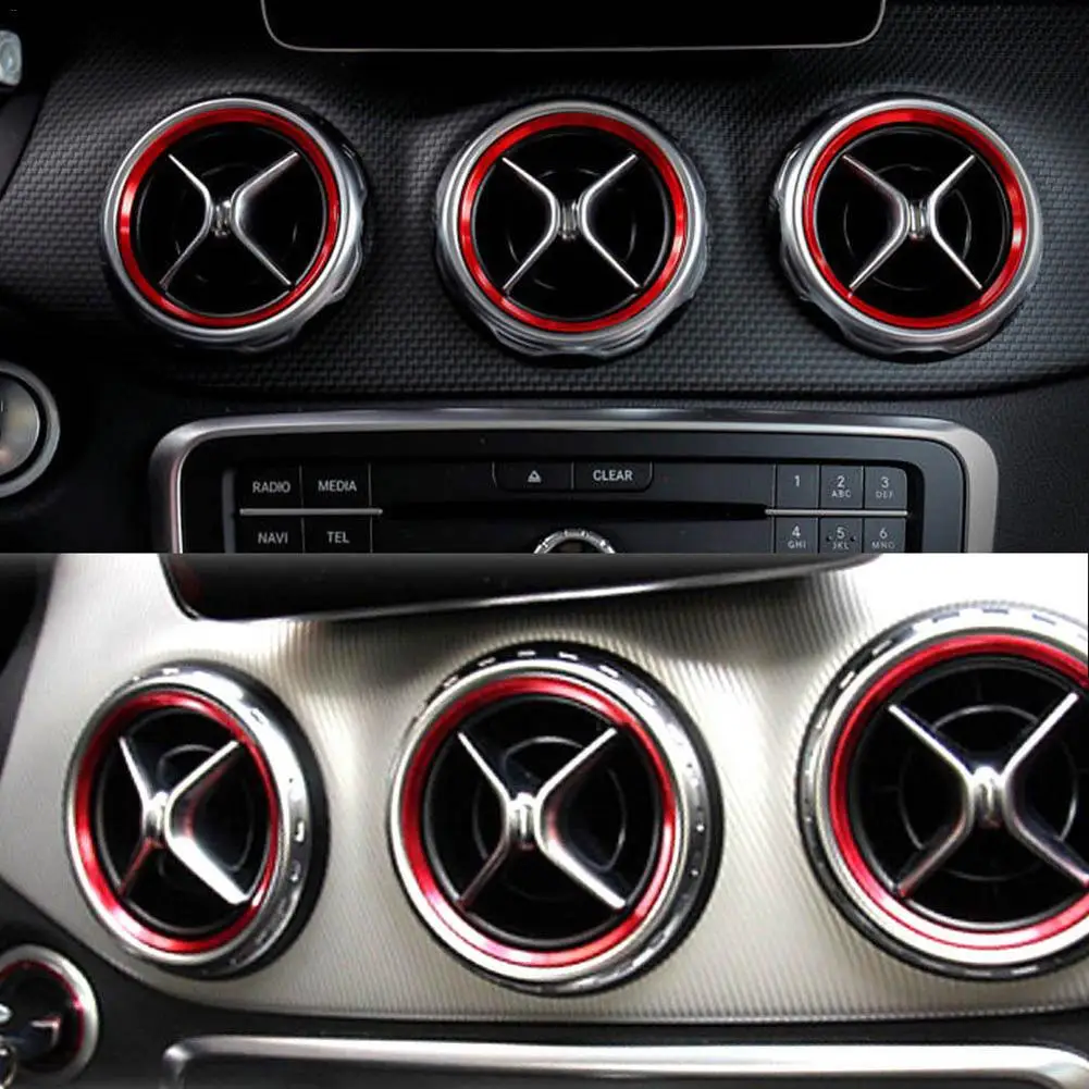 Красные декоративные кольца наклейки Подходит для 2013-18 Mercedes-Benz A-Class B-Class CLA GLA