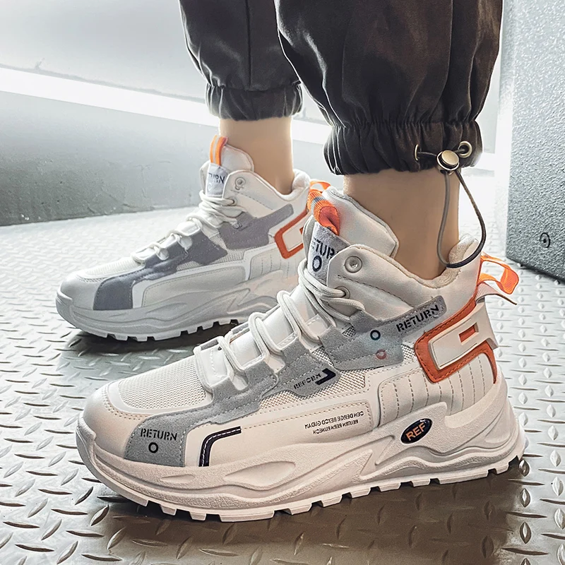 

Winter Fashion Men's Casual Shoes Thick Bottom Trend Walking Shoes Comfortable Breathable Men Sneakers Low Brand Men Shoes