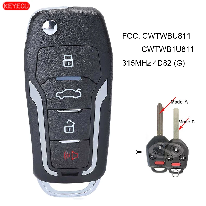 KEYECU обновленный 4B дистанционный ключ брелок от машины 315 МГц 4D82 для Subaru Forester Impreza