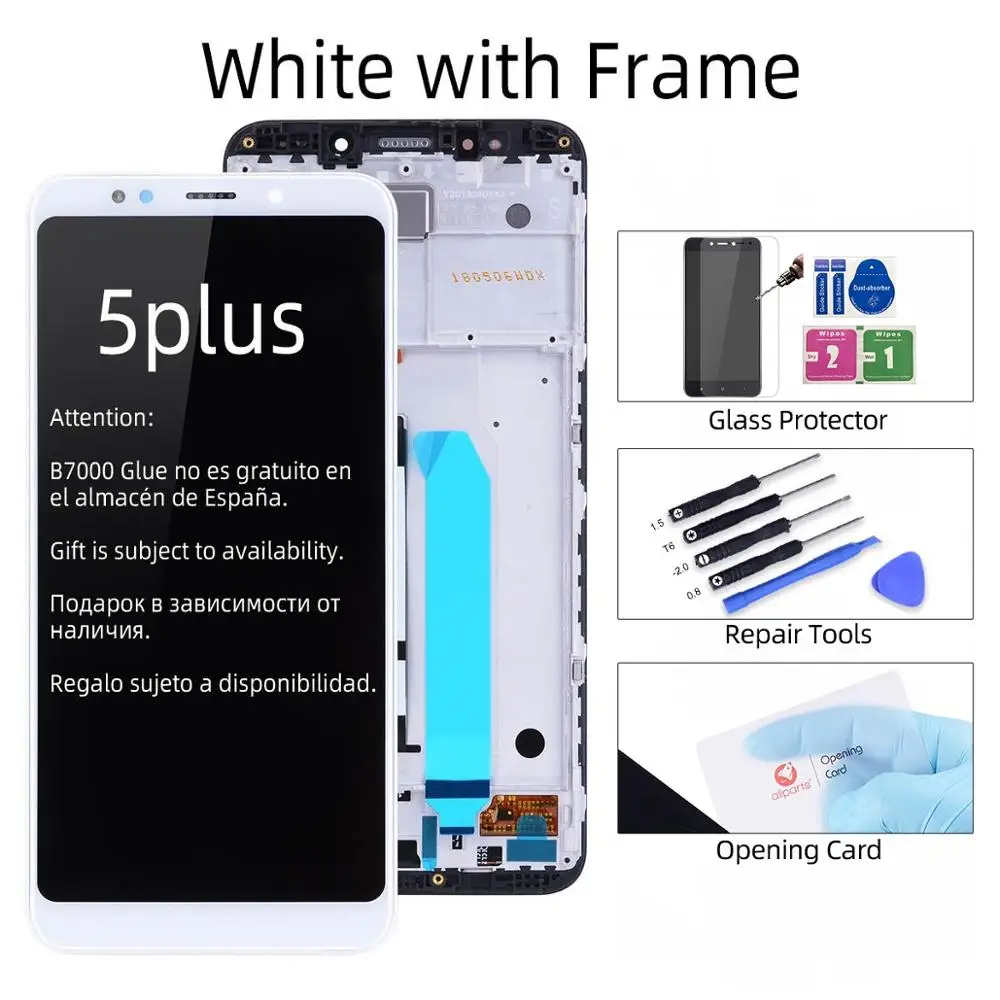 with Frame White 5,9" ips lcd для Xiaomi Redmi 5 Plus lcd сенсорный экран с рамкой 10 Dotyk для Xiaomi Redmi 5 Plus lcd запасные части - Цвет: with Frame White