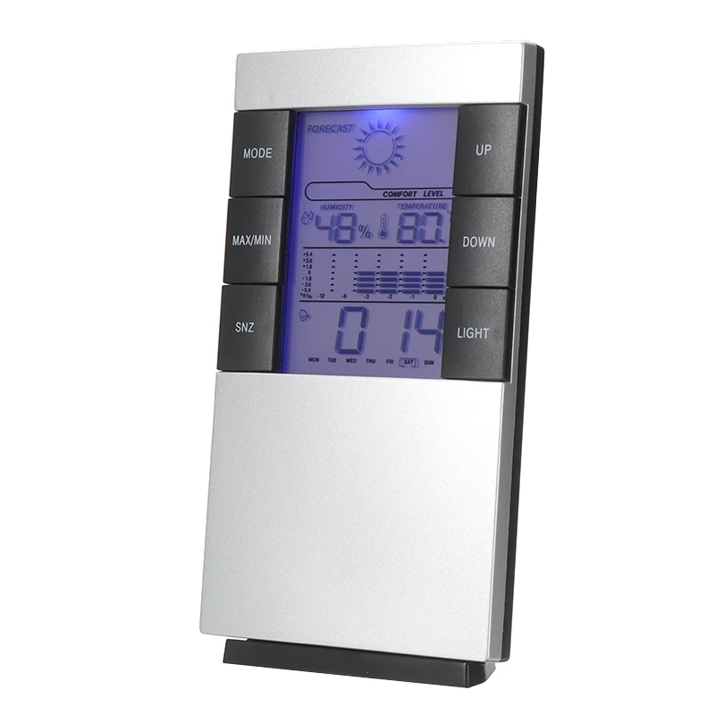 multi functionthermometer hygrometer lcd digital humidity meter indoor clock high quality temperature meter electronic calendar free global shipping