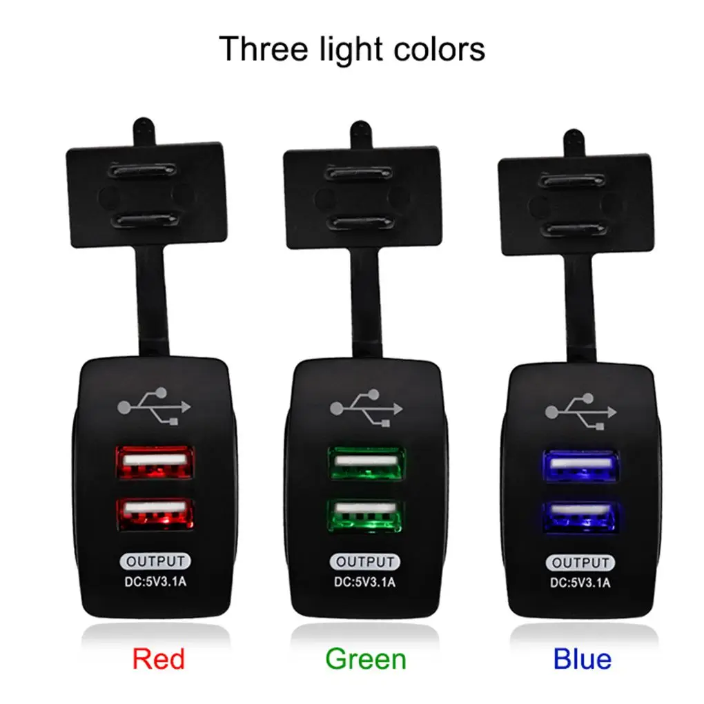 12-24V Dual USB Автомобильное зарядное устройство 5V 3.1A универсальное автомобильное для