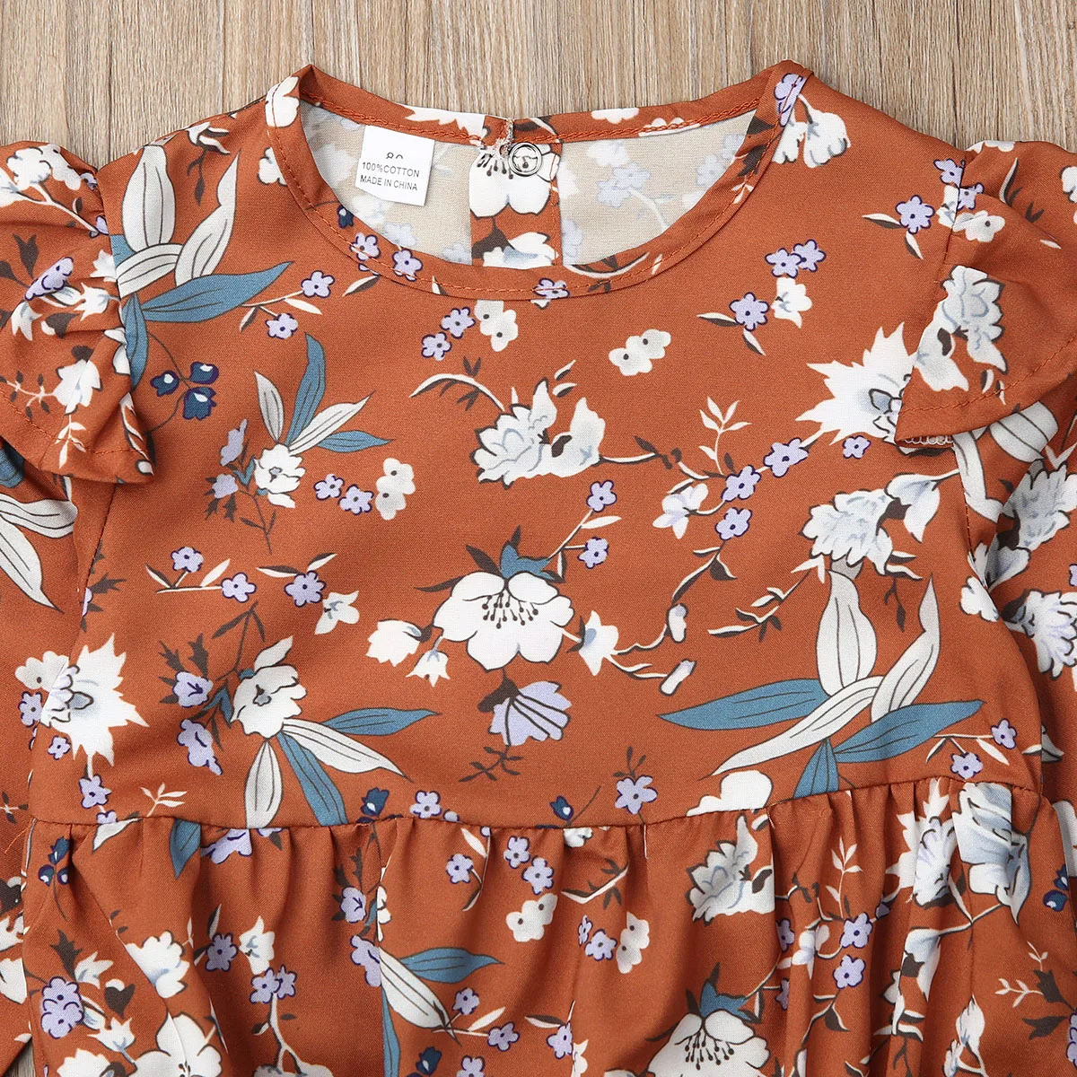 Модный Осенний комбинезон с принтом для маленьких девочек длинными рукавами и