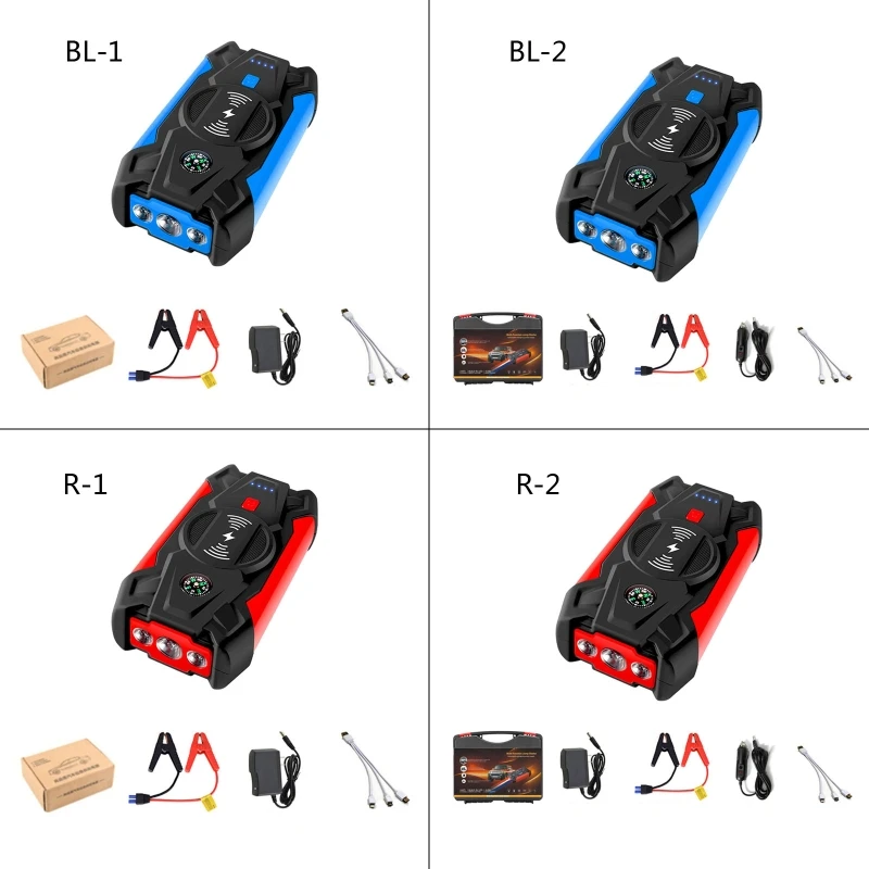 

12V Portable Car Jump Emergency Power Starter Auto Battery Booster Charger Built-in Emergency LED Flashlight Fast Charge