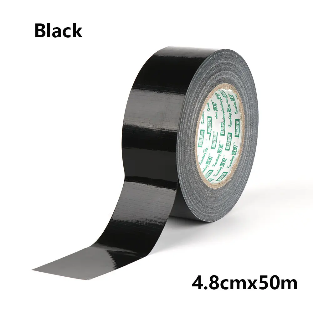 4.8cmx50m-black 1 шт. многоцелевой самоклеющийся Прочный красочный резиновый силиконовый ремонт водонепроницаемый склеивающий скотч спасательный самоплавящийся провод - Цвет: 4.8cmx50m-black