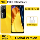 Смартфон POCO M3 Pro, экран 5G дюйма, Восьмиядерный, 4 Гб ОЗУ, 64 Гб ПЗУ, NFC, экран 700 дюйма, 90 Гц, глобальная версия дюйма FHD +, 6,5 мА  ч