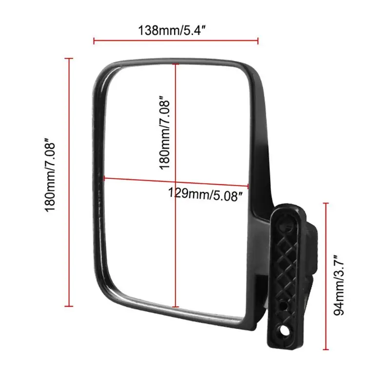 

A Pair Black Universal Golf Cart Rear View Mirrors Side Border Fits Club Car Leisure Style Accessories Exterior Parts