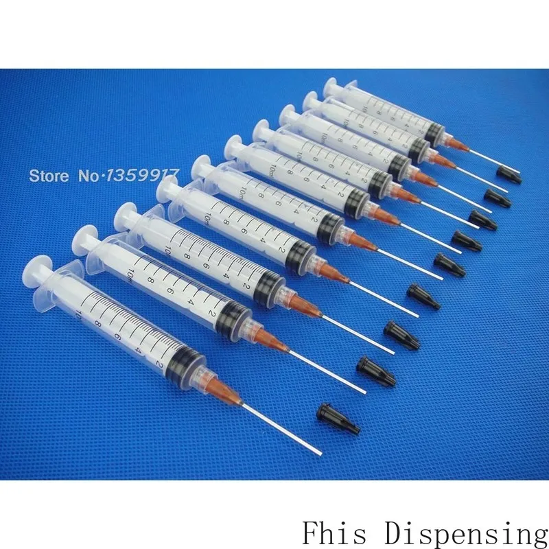 10ml/10cc Luer Lock Syringes with 1.5" 15G Blunt Tip Fill Needles and Black Hat Pack of 5 |