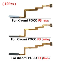 10pcslot finger fingerprint scanner flex cable for xiaomi poco f3 touch id sensor home button key repair parts pocophone f3