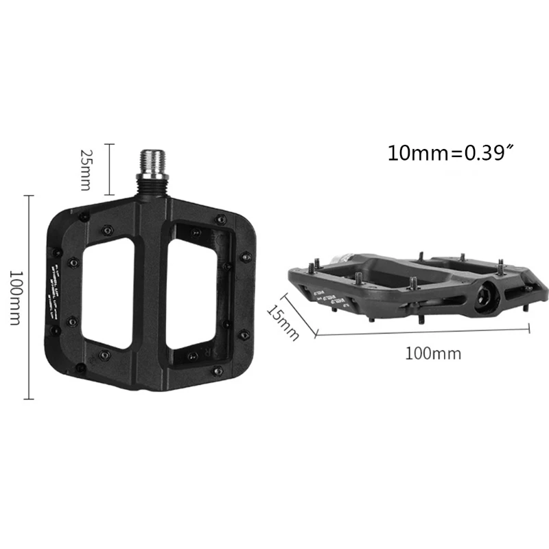 

1 Pair Bicycle Pedals MTB Road Bike Nylon Fiber Ultralight Pedals 3 Bearings Non-Slip Foot Platform Professional Cycling