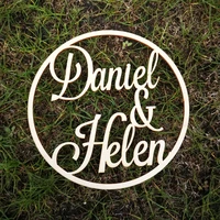 personalized wedding laser cut name wood decor reception decor wedding sign hoop photo prop wall sign