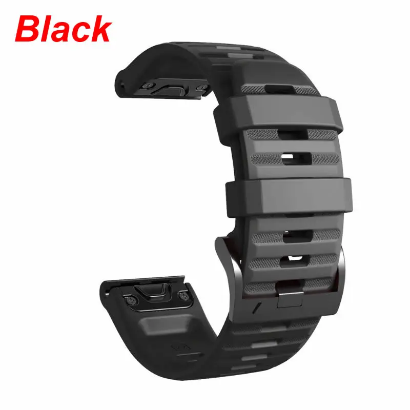 22 мм мягкий силиконовый ремешок дышащий ремешок для часов GARMIN Fenix 6 - Цвет: Black