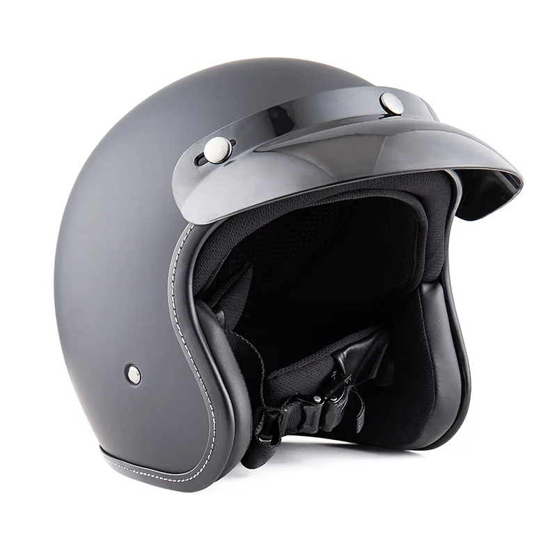 

Motorcycle Half Helmets Vintage Riding Sun Visor Helmet Electric Scooter Moto Capacetes De Motocicleta DOT Approved Moto Casco