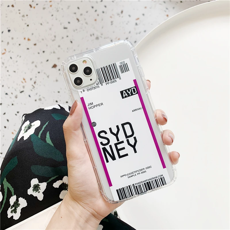 16 Ins US City Label штрих-код чехол для телефона для iPhone 11 Pro Xs MAX XR X 6 s 7 8 plus простая буква Нью-Йорк прозрачный мягкий кремний чехол - Цвет: 16