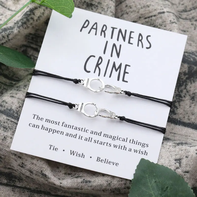 Браслет Partners In Crime Wish наручники из сплава браслет ручной работы Набор браслетов