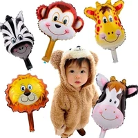 1pcs mini animal head foil balloons inflatable air balloon happy birthday party decorations kids baby shower party supplies