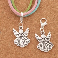 angel wing clasp european lobster trigger clip on charm beads 35 7x15 4mm 100pcs zinc alloy c216