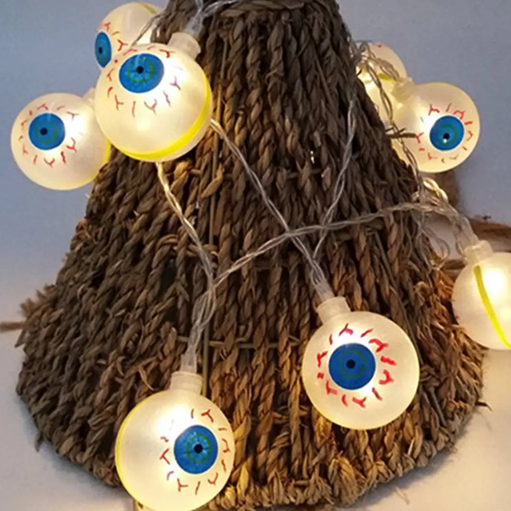 10 светодиодных ламп на Хэллоуин цветной теплый белый светильник в виде головы