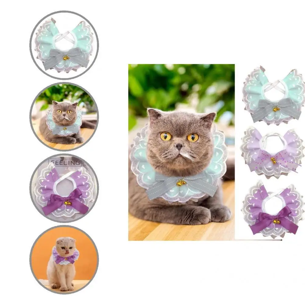 

Stylish Puppy Collar Bow-tie Design Unisex Cat Dog Lace Collar Scarf Dog Collar Pet Collar