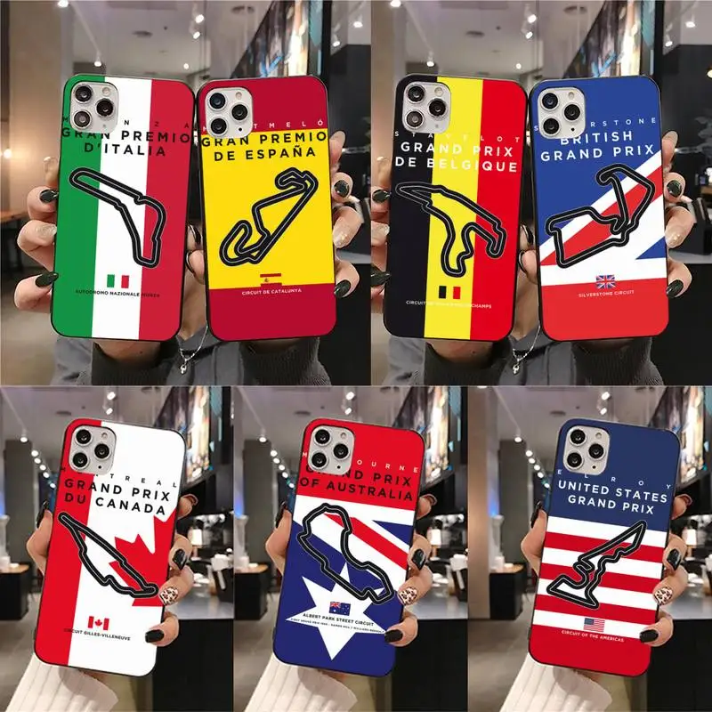 

Formula 1 Racing Circuit Phone Case For iphone 12 11 Pro Max Mini XS Max 8 7 6 6S Plus X 5S SE 2020 XR cover