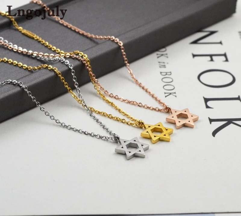 

Ожерелье женское из титановой стали с шестиконечной звездой