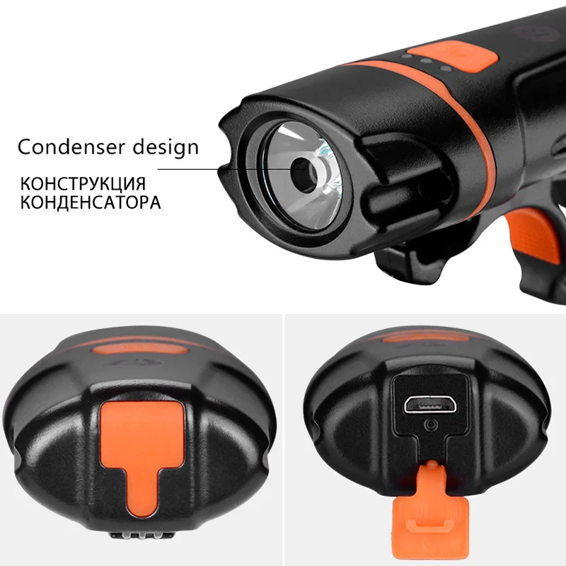 ROCKBROS мини велосипедный фонарь USB Перезаряжаемый MTB дорожный велосипед