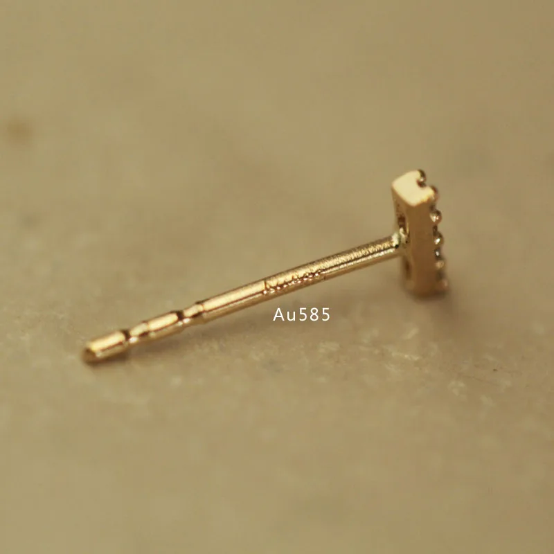 Серьги гвоздики с кристаллами в форме полоски 14 к|Серьги-гвоздики| |