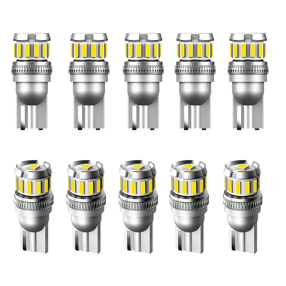 10 шт. W5W 4014 3030 SMD автомобильный T10 светодиодный 194 2825 Клин Замена заднего прибора панель лампы белые лампы для VW Audi Benz Toyota