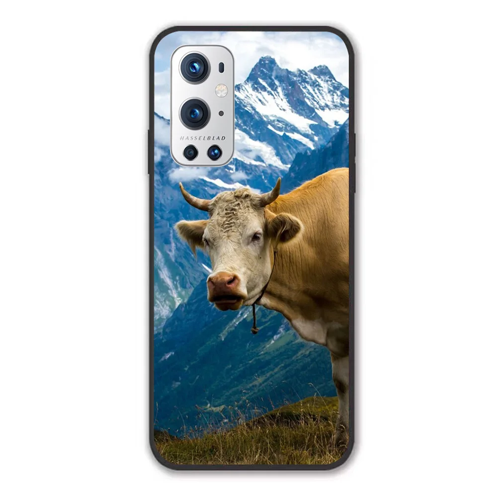 

For OnePlus Grindelwald Cow - Bernese Alps - Switzerland Soft TPU Border OnePlus 7 7T 7Pro 8 8T 8Pro 9 9Pro Case
