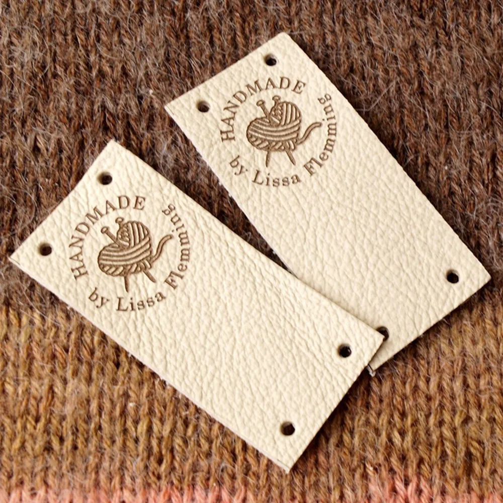 

Personalized Knitting Labels - Custom Leather Labels, Personalized Logo Labels Tags, Leather Tags for Knitting